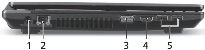 ACER TRAVELMATE 4750Z - Vedere din stånga - 1