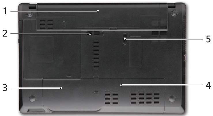 ACER TRAVELMATE 5335 - Vue de la base - 1