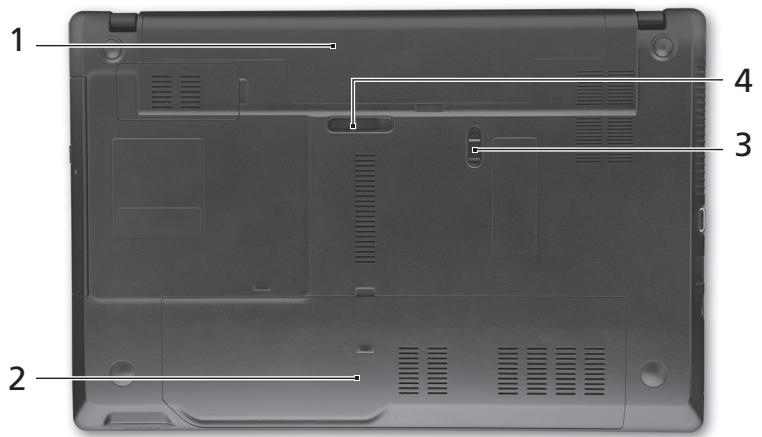 ACER TRAVELMATE 5740ZG - Pohlad zdola - 1