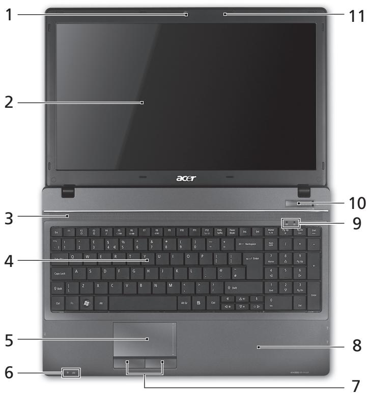 ACER TRAVELMATE 5740ZG - Ansicht von oben - 1