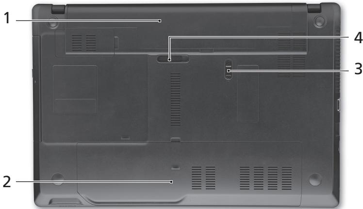 ACER TRAVELMATE 5740ZG - Vista de la base - 1