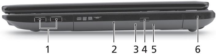 ACER TRAVELMATE 5740ZG - Right view - 1