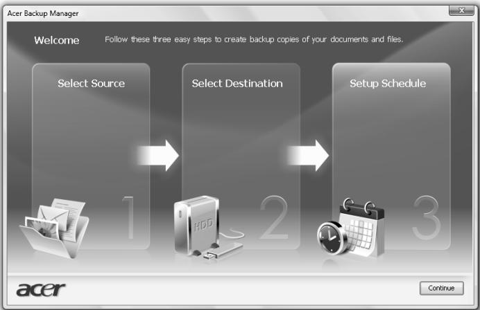 ACER TRAVELMATE 5742 - Acer Backup Manager - 2