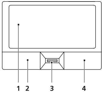 ACER TRAVELMATE 5742 - Elementele de bază ale zonei de atingere (cu cititor de amprente) - 1