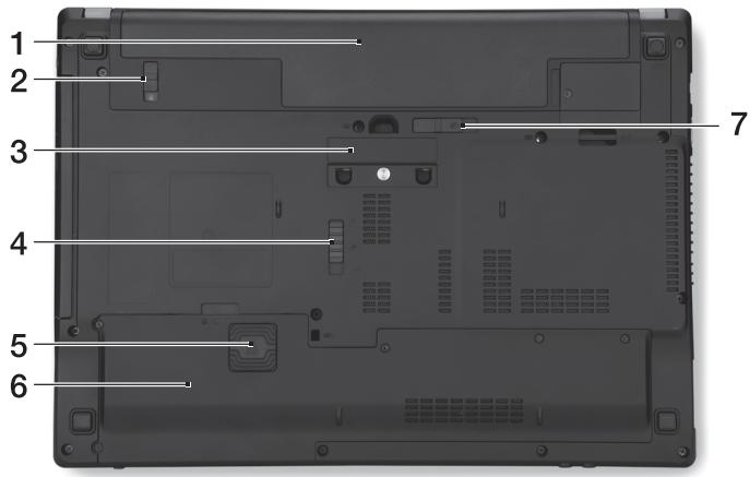 ACER TRAVELMATE P643-M - Widok od strony podstawy - 1