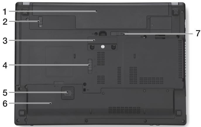 ACER TRAVELMATE P643-M - Pohled zespodu - 1