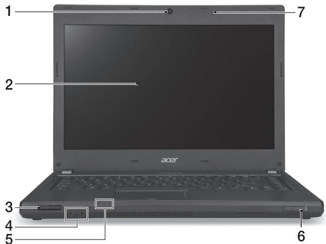 ACER TRAVELMATE P643-M - 上蓋俯視圖 - 1