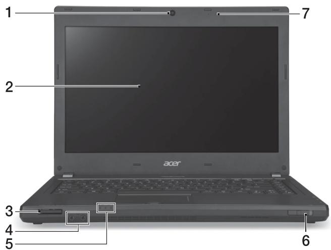 ACER TRAVELMATE P643-M - Vista da tampa superior - 1