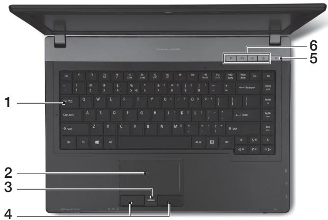ACER TRAVELMATE P643-M - Tastatūras skats - 1