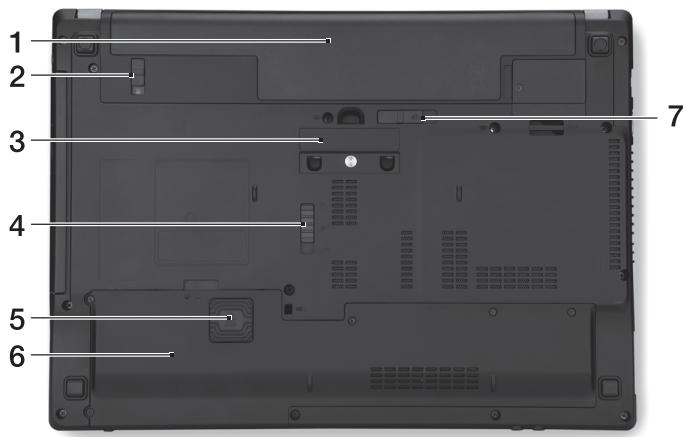 ACER TRAVELMATE P643-MG - Vue de la base - 1
