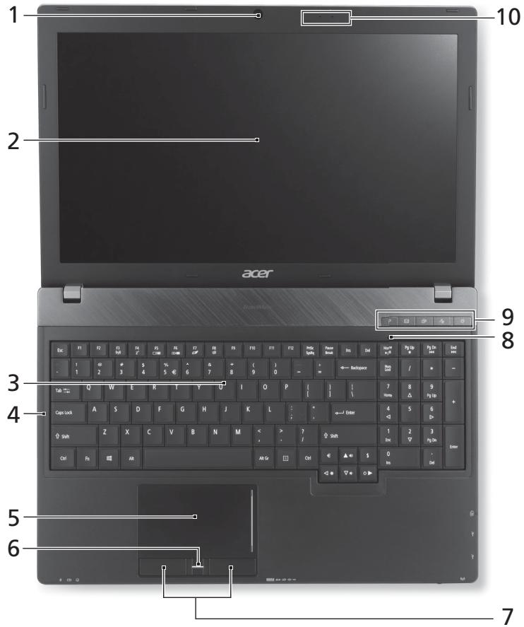 ACER TRAVELMATE P653-MG - Ansicht von oben - 1