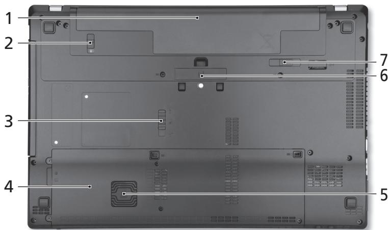 ACER TRAVELMATE P653-MG - Vista de la base - 1