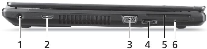 ACER TRAVELMATE P653-MG - Left view - 1