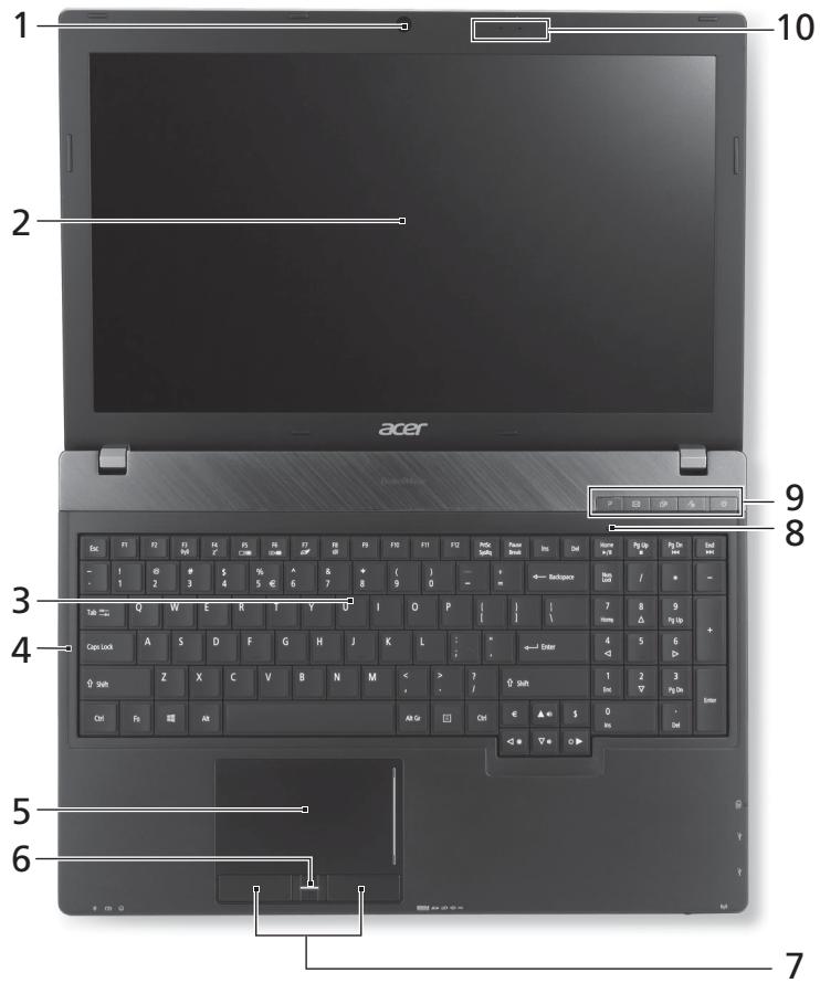 ACER TRAVELMATE P653-MG - Widok z góry - 1