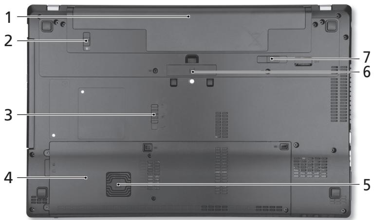 ACER TRAVELMATE P653-MG - Visão da base - 1