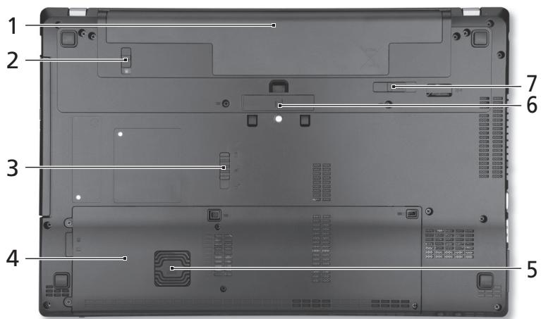 ACER TRAVELMATE P653-V - Pohled zespodu - 1