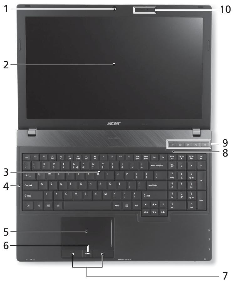 ACER TRAVELMATE P653-V - Visning ovenfra - 1