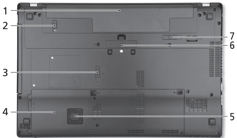 ACER TRAVELMATE P653-V - 底视图 - 1