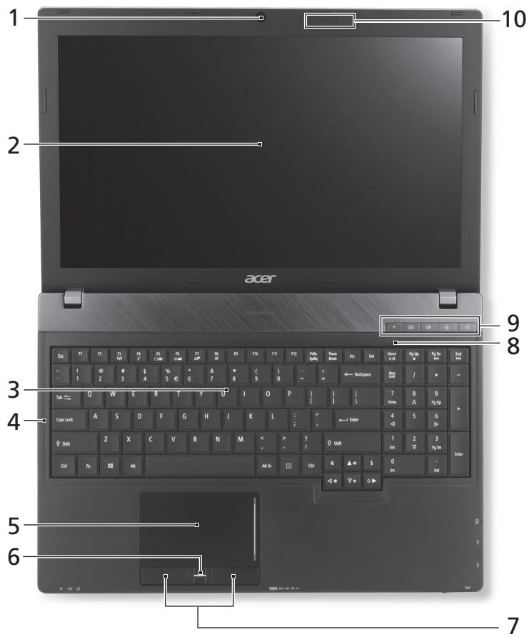 ACER TRAVELMATE P653-V - Vista de cima - 1