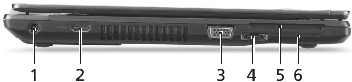 ACER TRAVELMATE P653-V - Left view - 1