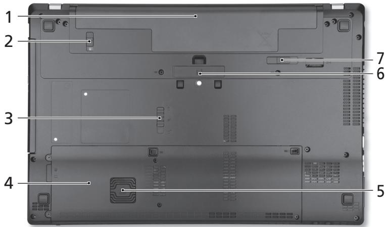 ACER TRAVELMATE P653-V - Pogled od spodaj - 1