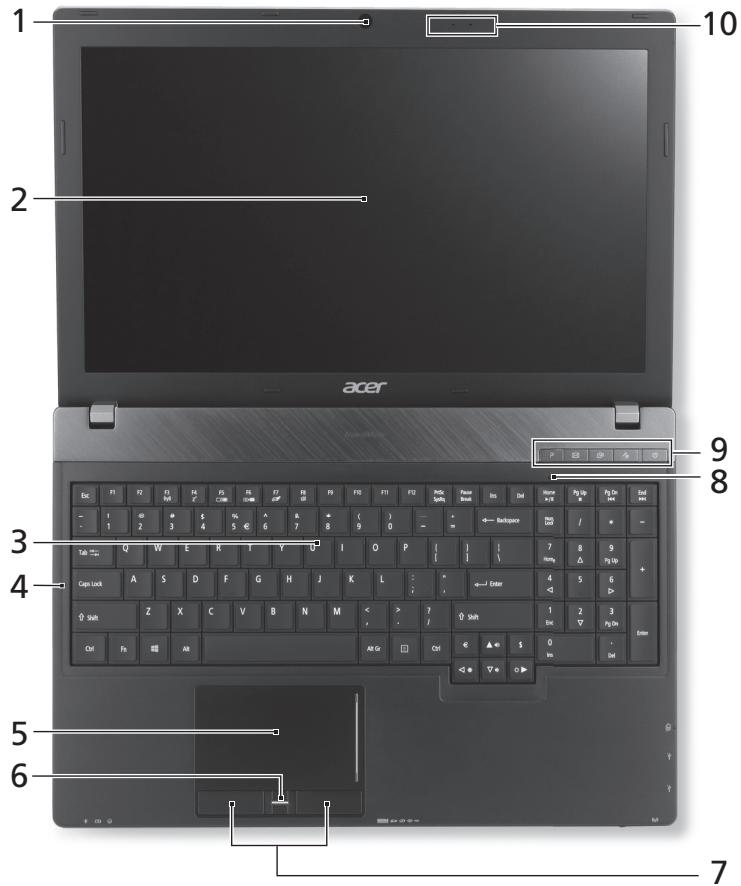 ACER TRAVELMATE P653-V - Vaizdas iš viršaus - 1