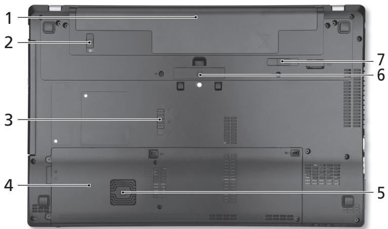 ACER TRAVELMATE P653-V - Visão da base - 1