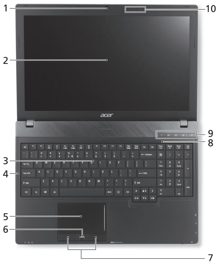 ACER TRAVELMATE P653-V - Vedere de sus - 1