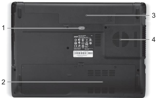 ACER ASPIRE E1-451G - 底视图 - 1