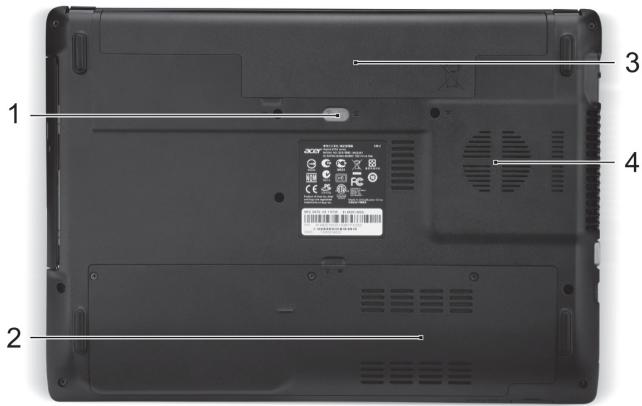 ACER ASPIRE E1-451G - Vue de la base - 1