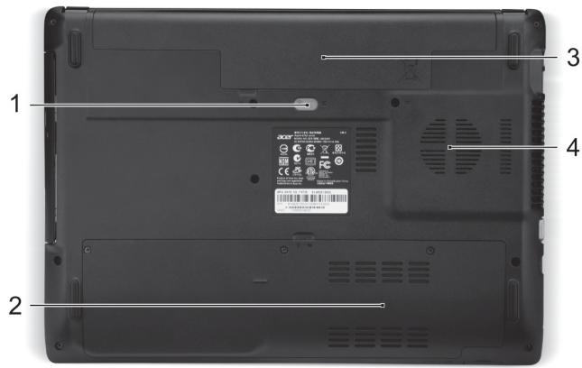 ACER ASPIRE E1-451G - Vy underifràn - 1