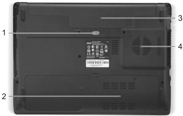 ACER ASPIRE E1-451G - Vista de la base - 1