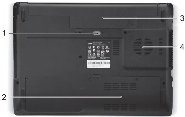 ACER ASPIRE E1-451G - Pogled od spodaj - 1