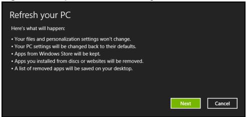 ACER ASPIRE E1-531-B9606G75MNKS - Atidaromas langas Kompiuterio atnaujinimas. - 1