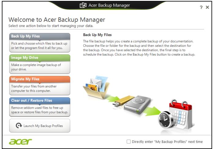 ACER ASPIRE E1-531-B9606G75MNKS - Acer Backup Manager - 1