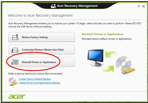 ACER ASPIRE E1-531-B9606G75MNKS - Meghajtók és alkalmazások újratelepítése - 1