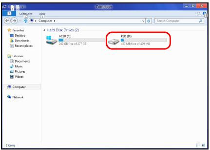 Computer View Computer Search Computer Favorites Desktop Downloads Recent places Libraries Documents Music Pictures Videos Computer Network Hard Disk Drives (2) ASR (c) 249 GB free of 277 GB P20 (b) 467 MB free of 499 MB Items