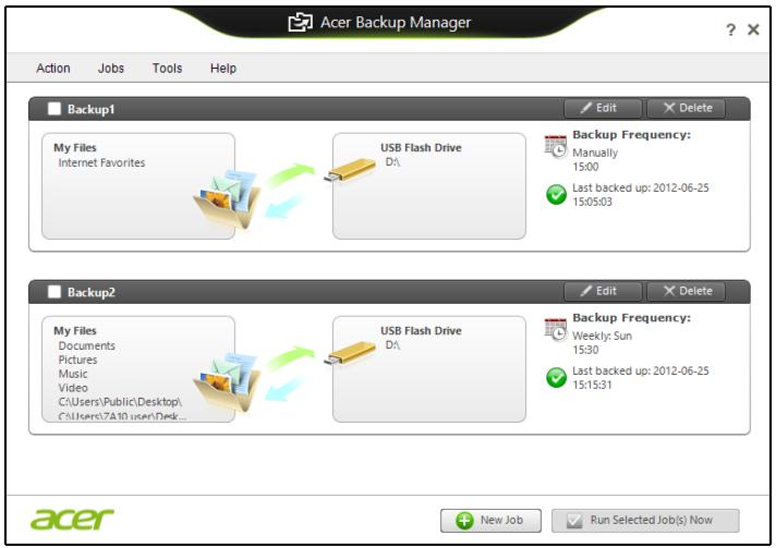 ACER ASPIRE E1-531-B9606G75MNKS - Acer Backup Manager - 1
