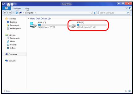 Computer View Computer Search Computer Favorites Desktop Download Recent places Libraries Documents Music Pictures Videos Computer Network Hard Disk Drives (Z) AOSR (C) 248 GB free of 277 GB PSB (B:) 487 MB free of 499 MB E-Box