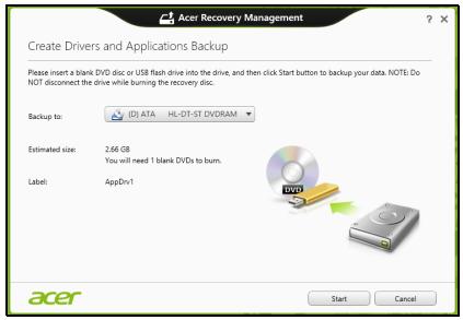ACER ASPIRE E1-531-B9606G75MNKS - Biztonsági másolat késztése a meghajtókról és alkalmazásokról - 3