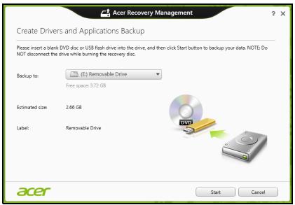 ACER ASPIRE E1-531-B9606G75MNKS - Criar cópia de segurança de controladores e de aplicações - 2