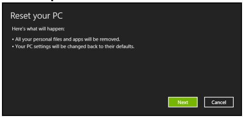 ACER ASPIRE E1-531-B9606G75MNKS - Otvorí sa okno Reset počítača. - 1