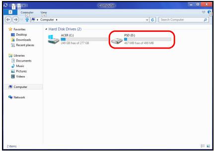 Computer Favorites Desktop Download Recent places Libraries Documents Music Pictures Videos Computer Network Hard Disk Drives (F) ACIR (C:) 248 GB free of 277 GB P29 (B:) 467 MB free of 499 MB Items Search Computer
