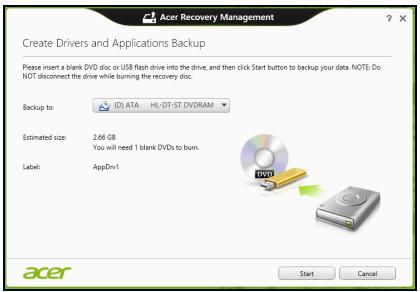 ACER ASPIRE E1-531-B9606G75MNKS - Creare backup per driver e applicazioni - 3