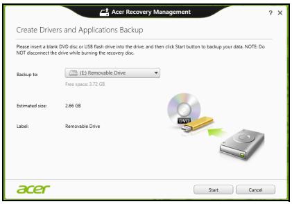 ACER ASPIRE E1-531-B9606G75MNKS - Draiverite ja rakenduste varukoopia loomine - 2