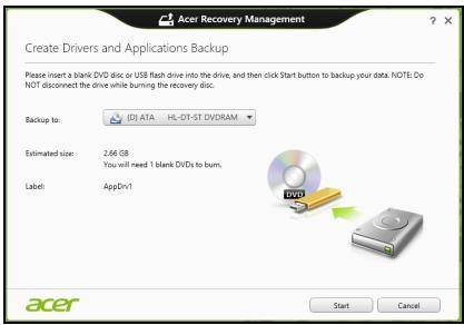 ACER ASPIRE E1-531-B9606G75MNKS - Tworzenie kopii zapasowych sterowników i aplikacji - 3