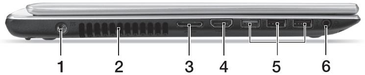 ACER ASPIRE V5-431P - Vaizdas iš kairès - 1