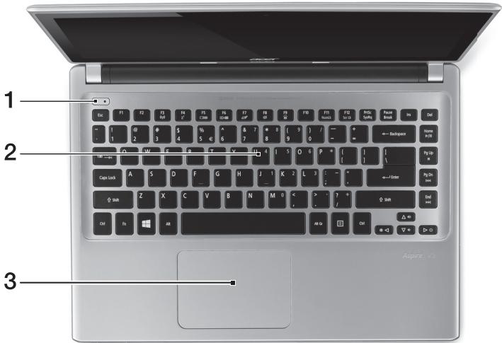 ACER ASPIRE V5-431P - มุมมองแป้นพิมพ์ - 1