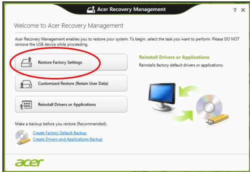 ACER ASPIRE V5-571PG-53334G75MAK - 单击恢复出厂设置。 - 1