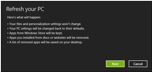 ACER ASPIRE V5-571PG-53334G75MAK - Actualizar su PC desde la copia de seguridad de recuperación - 1